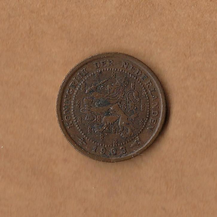 1/2 (halve) cent 1903 Wilhelmina, Postzegels en Munten, Munten | Nederland, Losse munt, Overige waardes, Koningin Wilhelmina, Ophalen of Verzenden