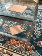 Glazen salontafel van 118x120cm met dubbele glaslaag, Huis en Inrichting, Tafels | Salontafels, Ophalen, 100 tot 150 cm, 50 tot 100 cm