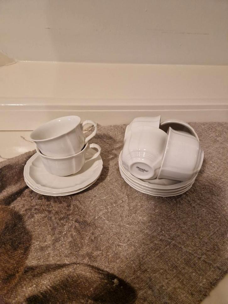 zgan 6 theekop en schotels Villeroy & Boch Manoir Vitro, Huis en Inrichting, Keuken | Servies, Zo goed als nieuw, Kop(pen) en/of Schotel(s)