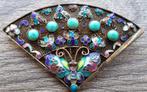 Om 1925 -1930 Art Deco ZILVEREN Vlinder Broche Waaier Model, Sieraden, Tassen en Uiterlijk, Antieke sieraden, Ophalen of Verzenden