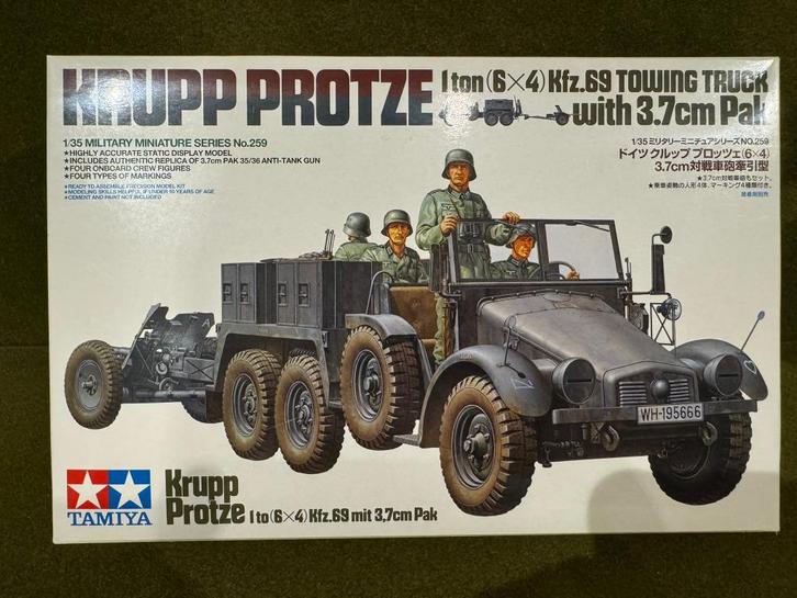 Tamiya 1/35 35259 German Krupp Protze + Blast resin upgrade, Hobby en Vrije tijd, Modelbouw | Auto's en Voertuigen, Nieuw, Truck