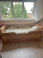Steigerhouten bed, Ophalen, Gebruikt, 90 cm, Eenpersoons