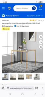 2 kleine eettafels RVS (zilver), gehard glas NIEUW 73x73x75, Ophalen, Nieuw, Rechthoekig, Glas