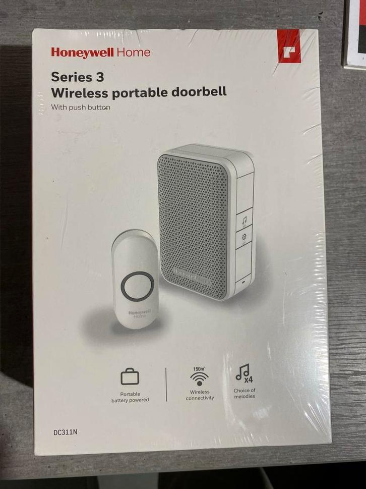 Draadloze draagbare deurbel—Honeywell Home  (Series 3), Huis en Inrichting, Deurbellen, Nieuw, Draadloos, Ophalen of Verzenden
