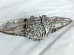 Antieke zilveren armband/ horloge (Enka) met markasieten, Ophalen of Verzenden, Zilver, Armband, Met edelsteen