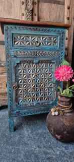 Teak houten kastje Ibiza/India stijl 30x40x65 hoog, Huis en Inrichting, Ophalen, Minder dan 50 cm, Gebruikt, Teakhout