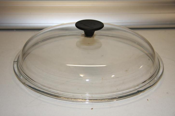 le creuset glazen pannendeksel 27,5 cm dia (247), Huis en Inrichting, Keuken | Potten en Pannen, Gebruikt, Koekenpan of Braadpan