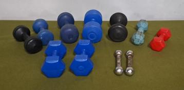 Partij dumbells (totaal 27kg) beschikbaar voor biedingen