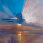 70x70cm olieverf op doek, 2 schilderijen, Antiek en Kunst, Ophalen of Verzenden