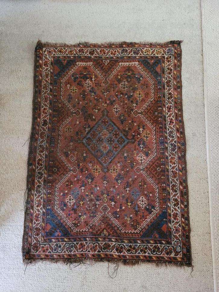 Origineel Perzisch tapijt, wol, Huis en Inrichting, Stoffering | Tapijten en Kleden, Gebruikt, 50 tot 100 cm, 100 tot 150 cm, Rechthoekig