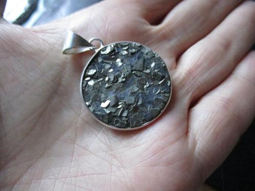 1835/ verzilverde goud pyriet hangers(meerdere foto's), Sieraden, Tassen en Uiterlijk, Kettinghangers, Nieuw, Zilver, Met edelsteen