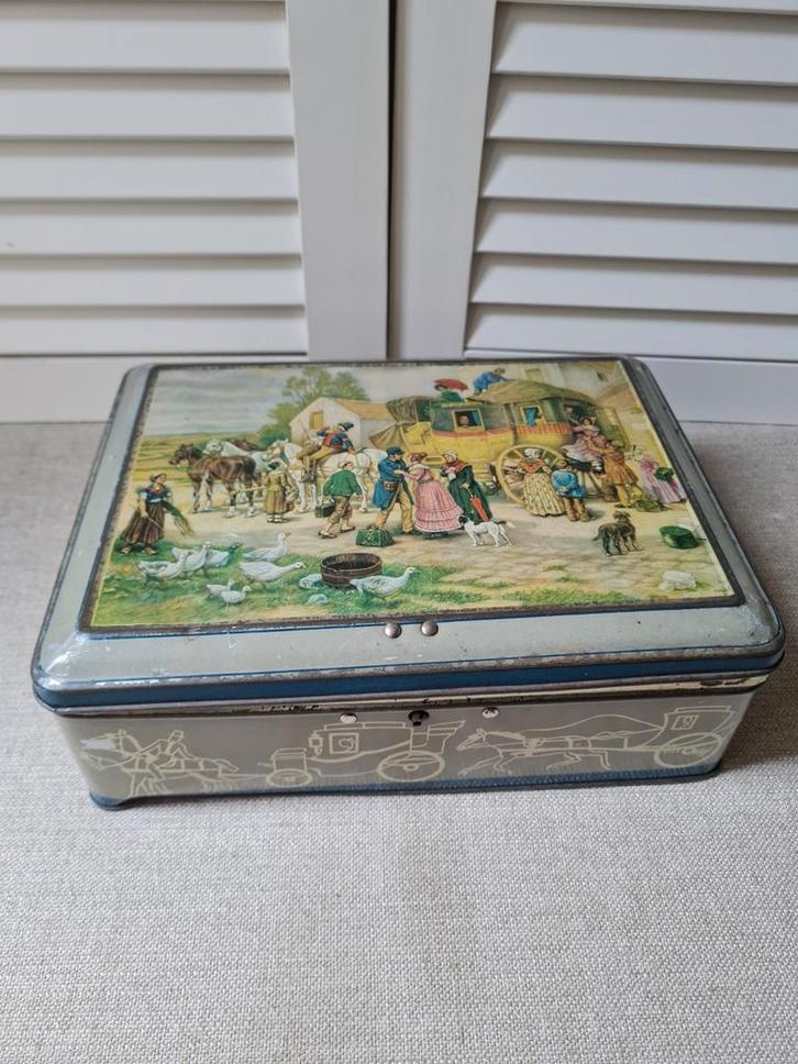 Vintage ALSA Nancy Blik lithografie postkoets., Antiek en Kunst, Antiek | Tin, Ophalen of Verzenden