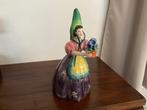 Oud Keramiek beeld dame met bloemen Italy, Antiek en Kunst, Antiek | Keramiek en Aardewerk, Ophalen of Verzenden