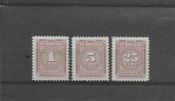 Suriname 1945, NVPH P33 t/m P35, Ongebruikt. beschikbaar voor biedingen