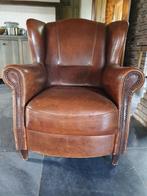 Authentieke Oorfauteuil Joris Product-Design, Ophalen, Gebruikt, Bruin, Leer