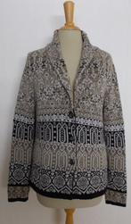 Mooi bruin/zwart Noors look print vest! L, Kleding | Dames, Truien en Vesten, Verzenden, Zo goed als nieuw, Maat 42/44 (L), Bruin