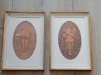 Ingelegd hout schilderijtjes achter glas, Ophalen
