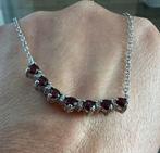 Rode granaat ketting verzilverd, Ophalen of Verzenden, Nieuw