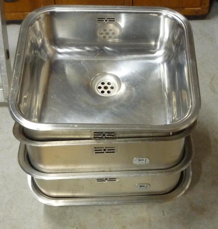 Reginox enkele spoelbak, vierkant, RVS, Doe-het-zelf en Verbouw, Sanitair, Gebruikt, Overige typen, Rvs, Ophalen of Verzenden