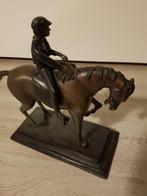 Bronze beeld van de Ruiter op bronze voet., Antiek en Kunst, Antiek | Koper en Brons, Verzenden, Brons