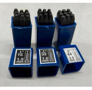 3 sets Metaal Slagpen slagpennen 0-9 in 1.0 1.5 2.0 mm Nieuw beschikbaar voor biedingen