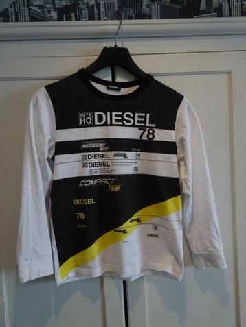 Longsleeve Tshirt lange mouw Diesel wit geel zwart mt 140