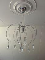 Metalen plafondlamp met glaspegels, Huis en Inrichting, Ophalen, Zo goed als nieuw, Glas, Past bij vele stijlen