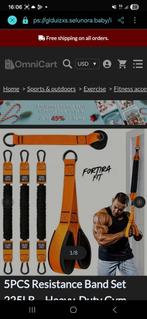 Resistance band set, Sport en Fitness, Fitnessmaterialen, Ophalen of Verzenden, Weerstandband