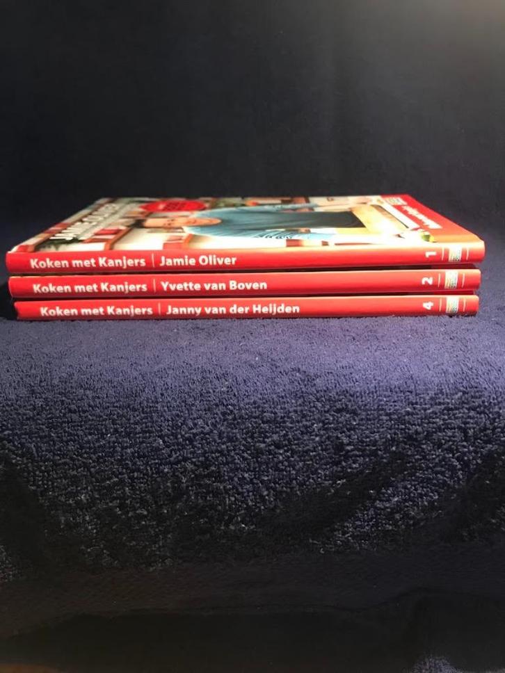 3 Kookboeken: Koken met Kanjers. Uitgaven vd postcodeloterij, Boeken, Kookboeken, Zo goed als nieuw, Voorgerechten en Soepen, Hoofdgerechten