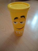 M&M's plastic beker met deksel geel, Ophalen of Verzenden, Zo goed als nieuw, Gebruiksvoorwerp
