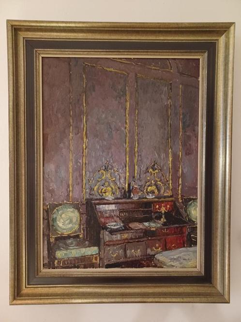 Schilderij August von Brandis - interieur - impressionisme, Antiek en Kunst, Kunst | Schilderijen | Klassiek, Ophalen