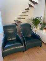 B&B Italia fauteuil petrol leer, Ophalen, Minder dan 75 cm, Leer, Zo goed als nieuw