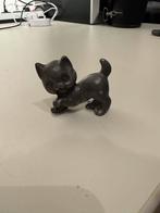Antiek Tinnen Poes Beeldje Vintage, Ophalen of Verzenden