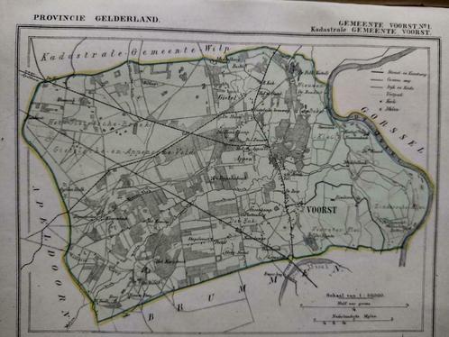 180 Voorst no 1/ Appen/ Gietel/ Litho Kuyper 1867 GLD, Antiek en Kunst, Kunst | Litho's en Zeefdrukken, Ophalen of Verzenden