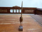 Vintage houten beeldje, reiger, Ophalen of Verzenden