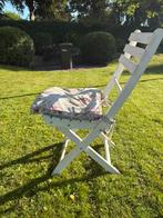 6 Witte houten tuinstoelen, Ophalen, Zo goed als nieuw, Hout, Inklapbaar