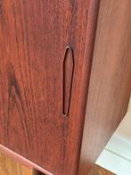 Vintage highboard Deens K.R. Andersen teak hout jaren 50/60, Ophalen, Gebruikt, Met deur(en), 100 tot 150 cm