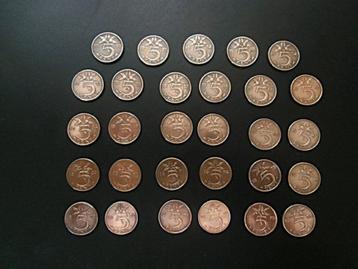 Munten 5 Cent Nederland 1950 - - 1980 / 29x beschikbaar voor biedingen