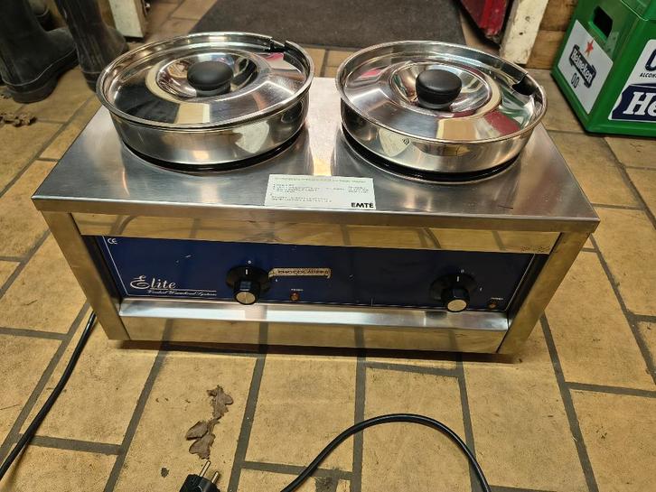 Au Bain Marie 2x 4ltr. thermosystem Elite Hendi RVS, Huis en Inrichting, Keuken | Keukenbenodigdheden, Gebruikt, Ophalen