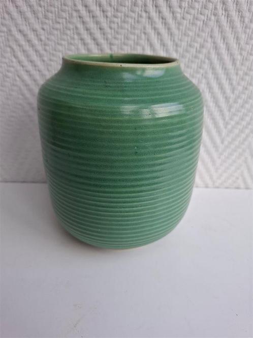 03 ADCO cilinder vaas, nr. 1016 groen, ong. H 16 cm, Antiek en Kunst, Antiek | Vazen, Ophalen of Verzenden