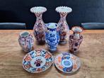 lot 7st Japans Imari porselein paar kraagvazen vaas borden, Antiek en Kunst, Antiek | Porselein, Ophalen of Verzenden