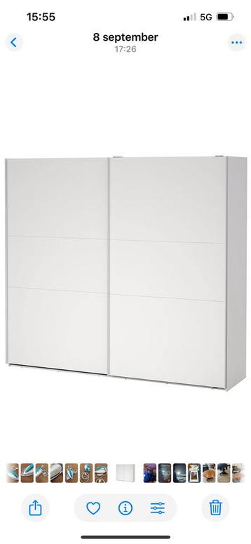 Deense Hang/Legkast “Tvilum-Scanbirk” 2 grote Schuifdeuren beschikbaar voor biedingen