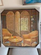 Interieur schilderij Olieverf op doek Jan van Loon, Ophalen of Verzenden