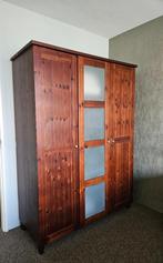 Teak Houten linnenkast, Ophalen, Gebruikt, 200 cm of meer, Glas