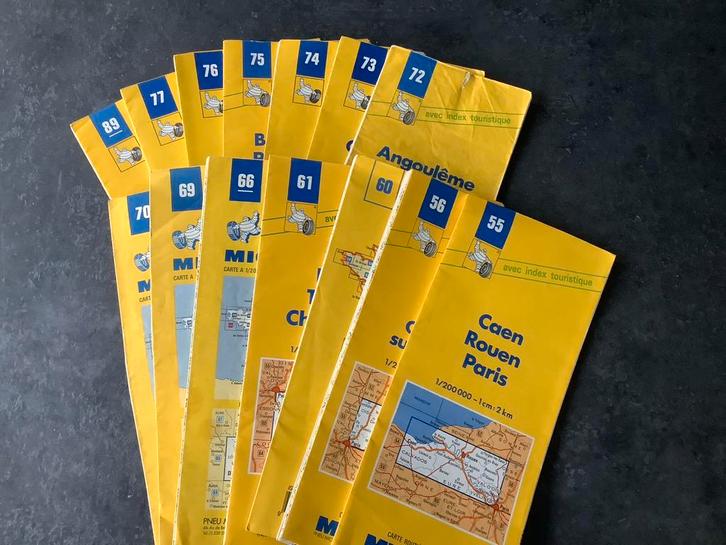 Michelin Kaarten Frankrijk - Diverse Jaargangen, Boeken, Atlassen en Landkaarten, Gelezen, Landkaart, Frankrijk, 1800 tot 2000