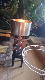 Tafellamp met glazen voet, Ophalen of Verzenden, Gebruikt, Glas, 50 tot 75 cm