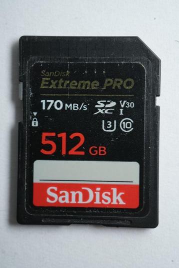 SanDisk Extreme PRO 512GB SDXC Memory Card, UHS-1, Class 10 beschikbaar voor biedingen