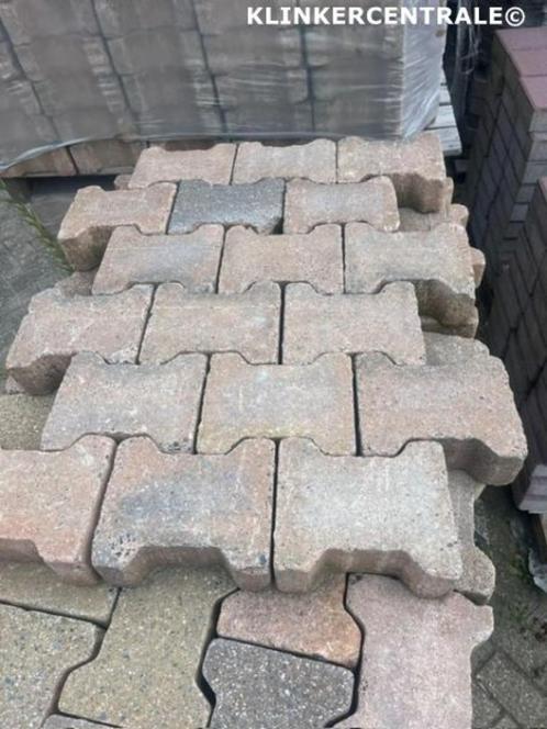 30m2 gemêleerd H-klinkers beton klinkers dubbel-T straatst., Tuin en Terras, Tegels en Klinkers, Gebruikt, Klinkers, Beton, 10 m² of meer