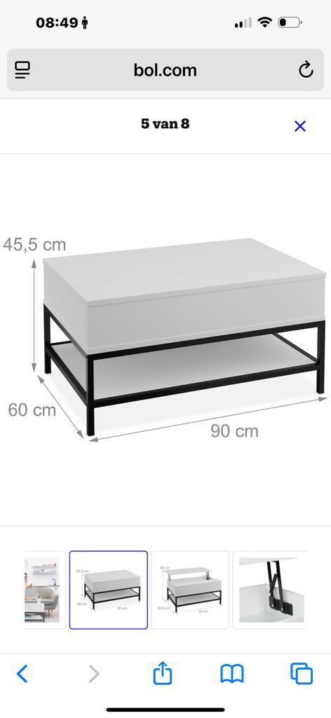 Salontafel uitklapbaar met opbergruimte NIEUW, Huis en Inrichting, Tafels | Salontafels, Nieuw, Minder dan 50 cm, 50 tot 100 cm
