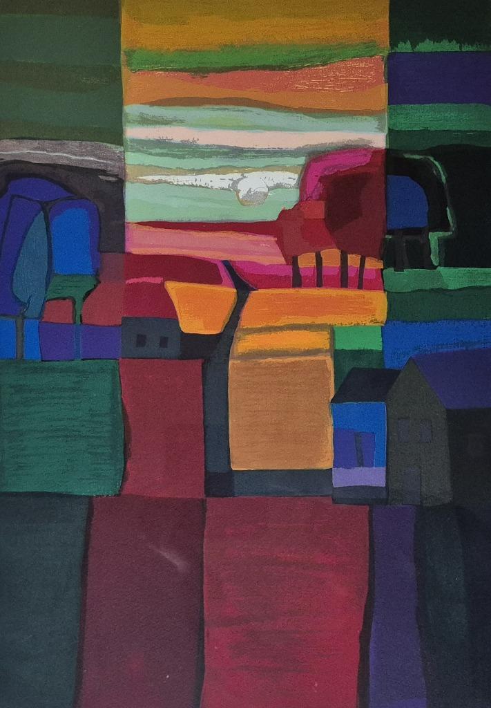 Ton Schulten - litho 139/180 - herfst I. gesigneerd r.o., Antiek en Kunst, Kunst | Litho's en Zeefdrukken, Ophalen of Verzenden